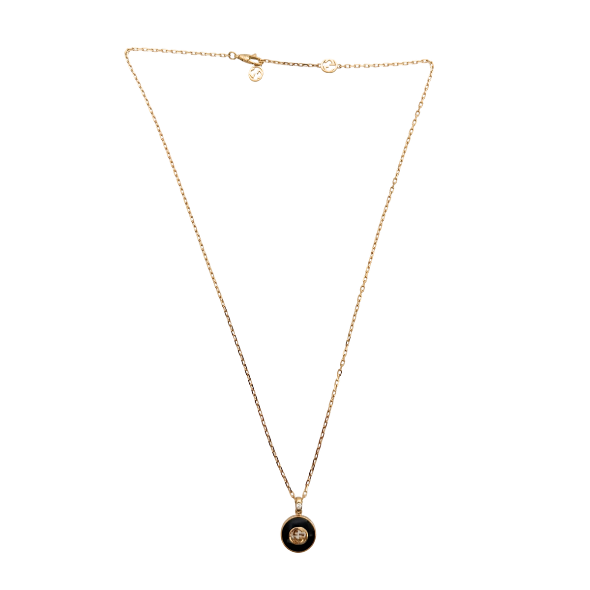 Gucci Interlocking Gliederhalskette Gelbgold 18 Karat mit Dianmant/ ungetragen Gucci