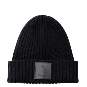 Givenchy gebreide wollen muts met logopatch zwart