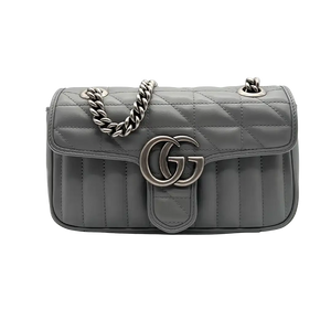 Gucci Aria Marmont Mini Schoudertas met GG-logo grijs