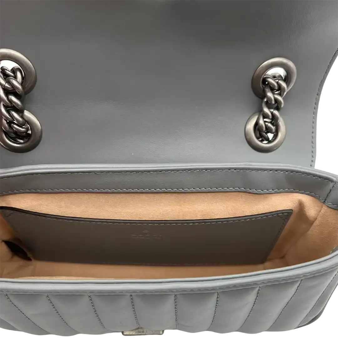 Gucci Aria Marmont Mini Grau  innen