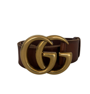 Gucci Brede GG Marmont Riem Bruin