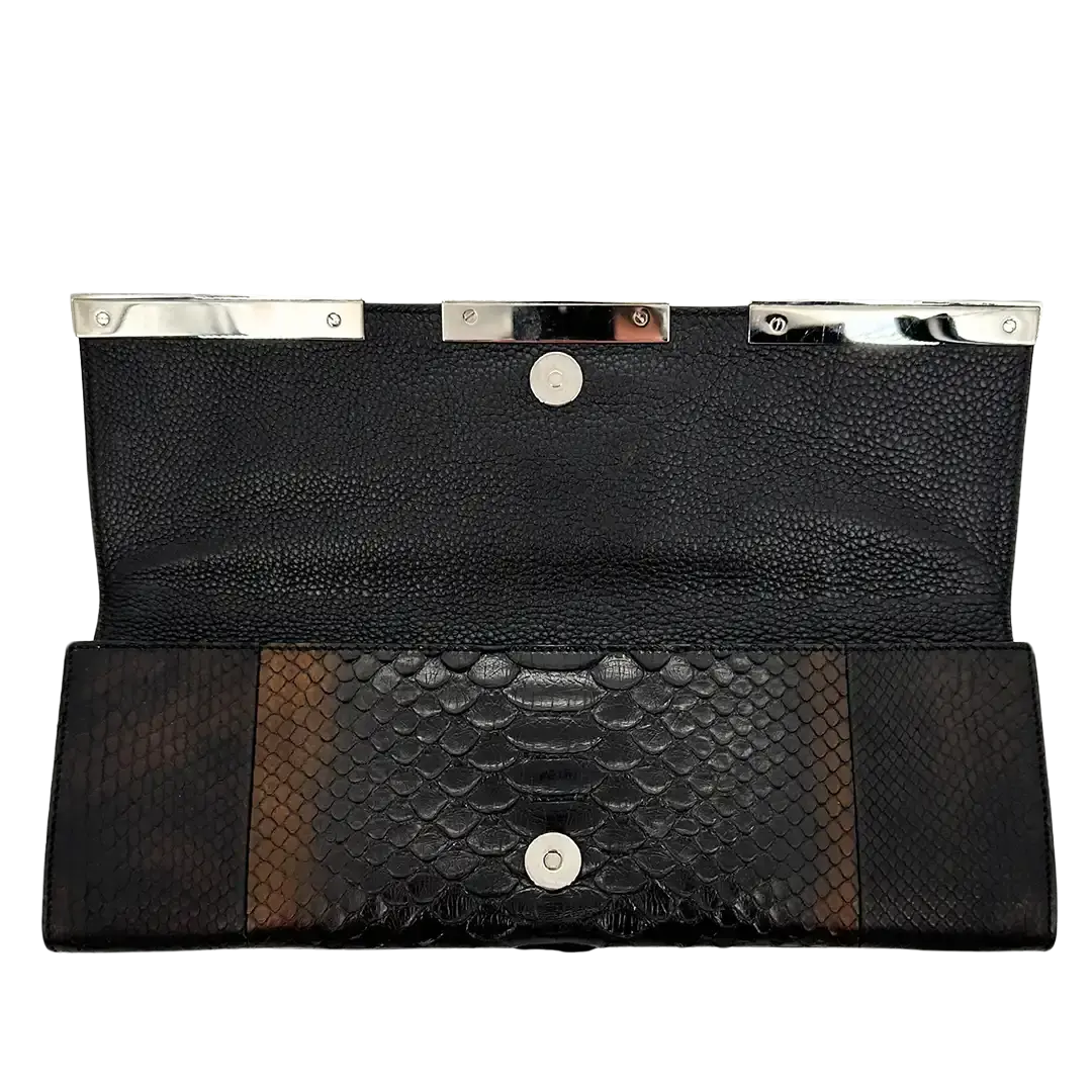 Gucci Clutch schwarz Schlangenleder / sehr gut Gucci