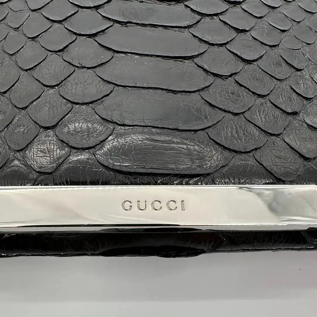 Gucci Clutch schwarz Schlangenleder / sehr gut Gucci