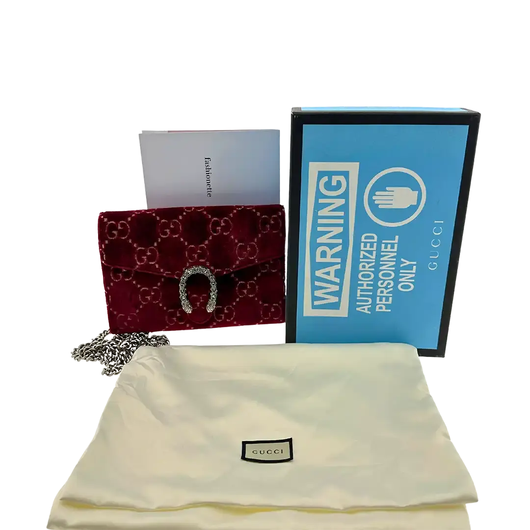 Gucci Dionysus Chain Wallet rot samt Fullset / neuwertig Gucci