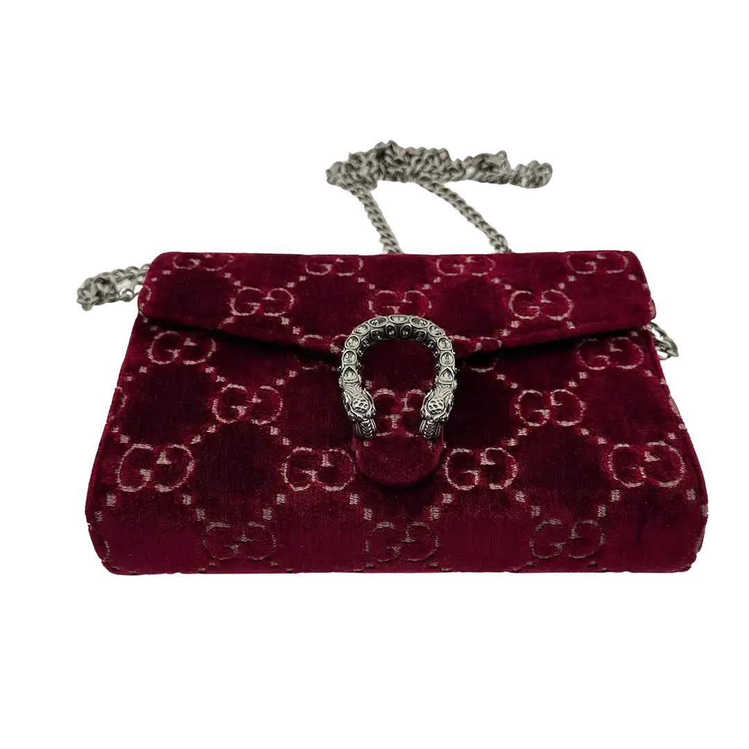 Gucci Dionysus Chain Wallet rot samt Fullset / neuwertig Gucci