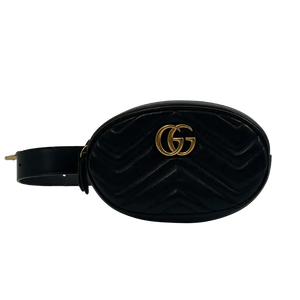 Gucci GG Marmont Riemtas Tas Riem zwart Leer