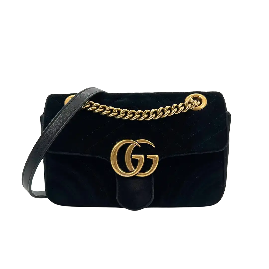 Gucci GG Marmont schwarz Fullset Small / gut Gucci