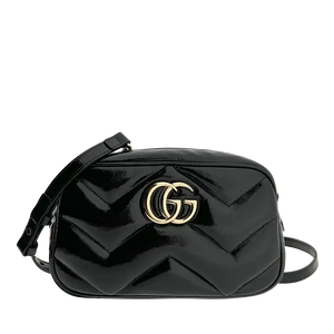Gucci GG Marmont zwart lakleer Small