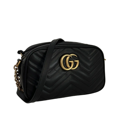Gucci GG Marmont schwarz Leder Small / neuwertig Gucci