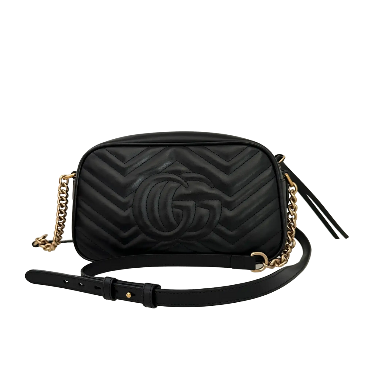 Gucci GG Marmont schwarz Leder Small / neuwertig Gucci