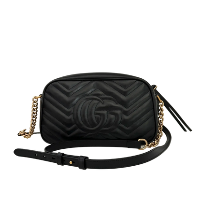 Gucci GG Marmont schwarz Leder Small / neuwertig Gucci