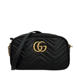 Gucci GG Marmont zwart leer Small