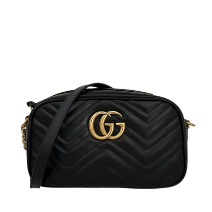 Gucci GG Marmont schwarz Leder Small / neuwertig Gucci