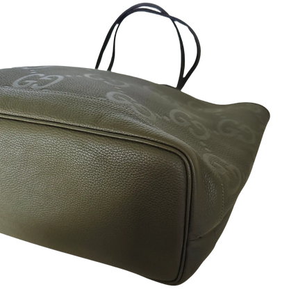 Gucci Jumbo GG Large Tote Bag Leder Olive / neuwertig Gucci