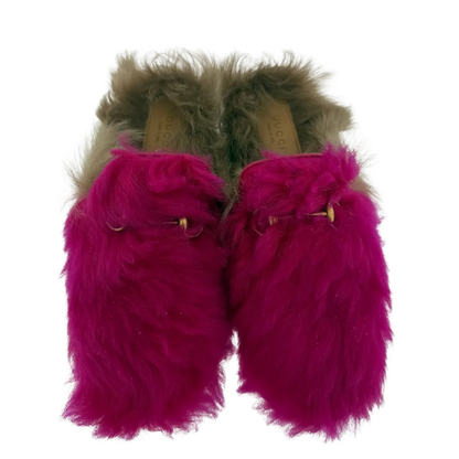 Gucci Mokassins aus Schafsfell pink braun Größe 36 1/2 / sehr gut Gucci