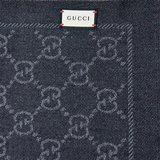 Gucci Schal GG aus Woll-Jacquard anthrazit / sehr gut. Gucci