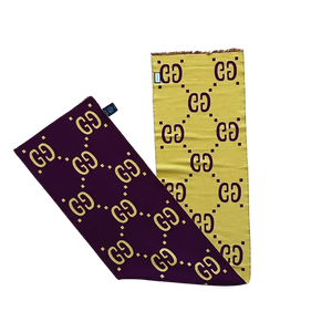 Gucci sjaal van GG-jacquard van wol en zijde geel/lila