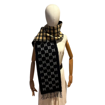 Gucci Schal aus Wolle Marine X Beige / neuwertig Gucci