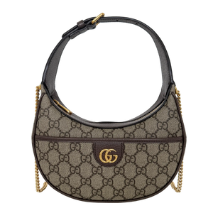 Gucci schoudertas Ophidia GG mini van canvas bruin / zo goed als nieuw