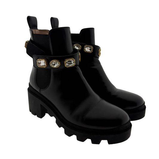 Gucci Stiefel aus Leder schwarz Größe 36 / sehr gut Gucci
