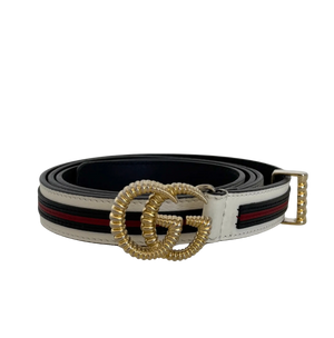 Gucci Torchon GG Sylvie Riem Wit Marineblauw Rood