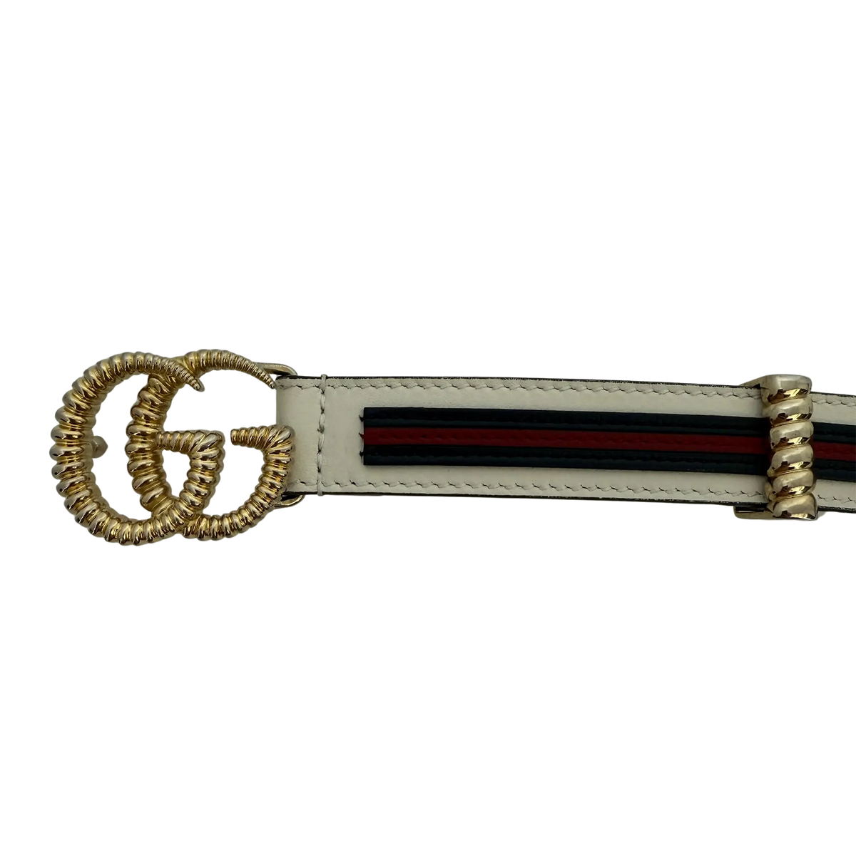 Gucci Torchon GG Sylvie Gürtel Weiß Navyblau Rot / gut Gucci