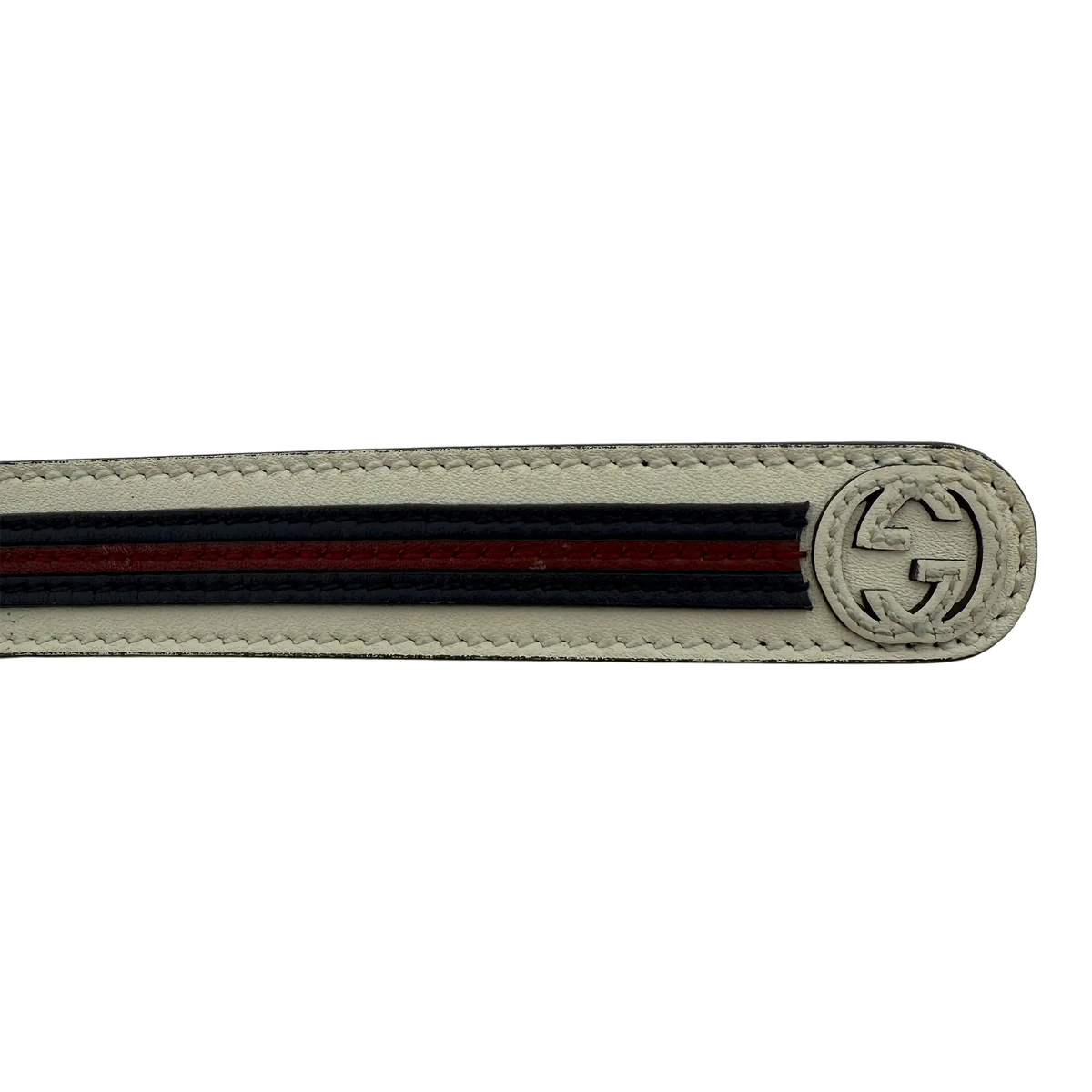 Gucci Torchon GG Sylvie Gürtel Weiß Navyblau Rot / gut Gucci