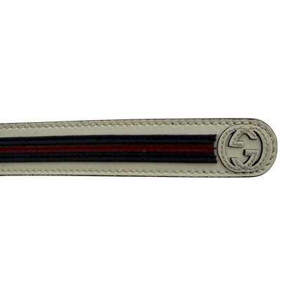 Gucci Torchon GG Sylvie Gürtel Weiß Navyblau Rot / gut Gucci