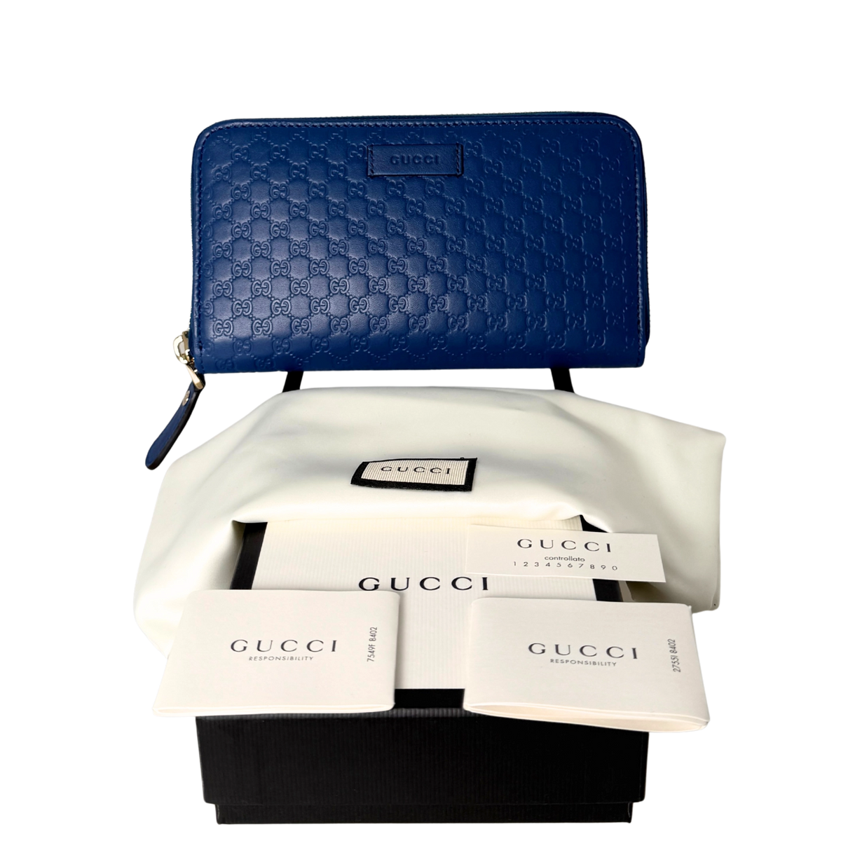 Gucci Micro Guccissima Geldbörse Blau / neuwertig Gucci
