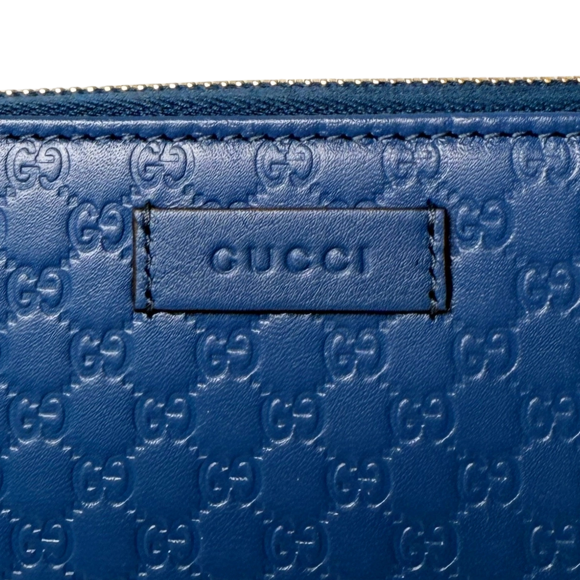 Gucci Micro Guccissima Geldbörse Blau / neuwertig Gucci