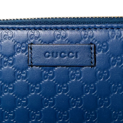 Gucci Micro Guccissima Geldbörse Blau / neuwertig Gucci