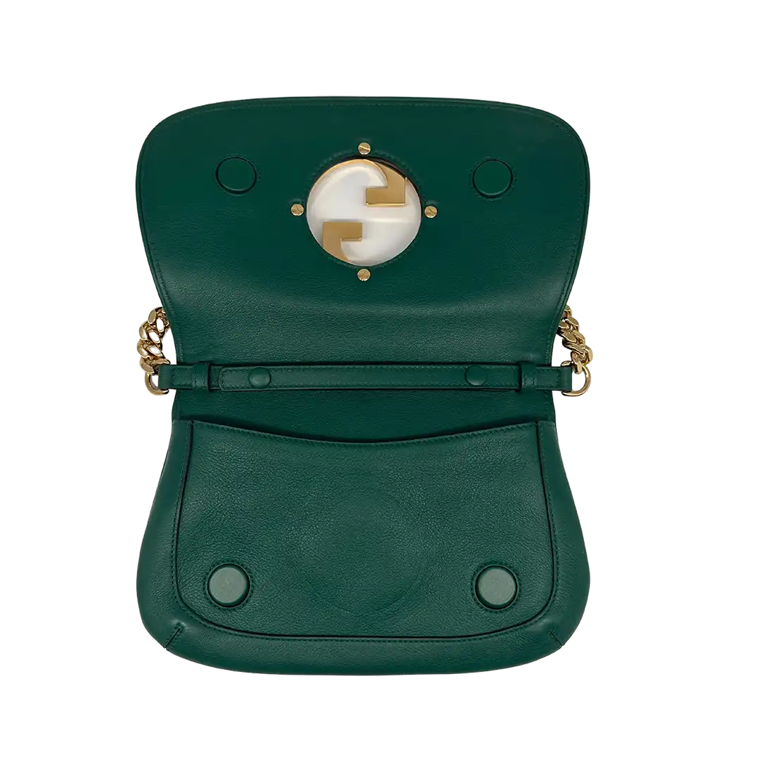 Gucci Blondie small grünes Leder Interlocking G Handtasche / sehr gut Gucci