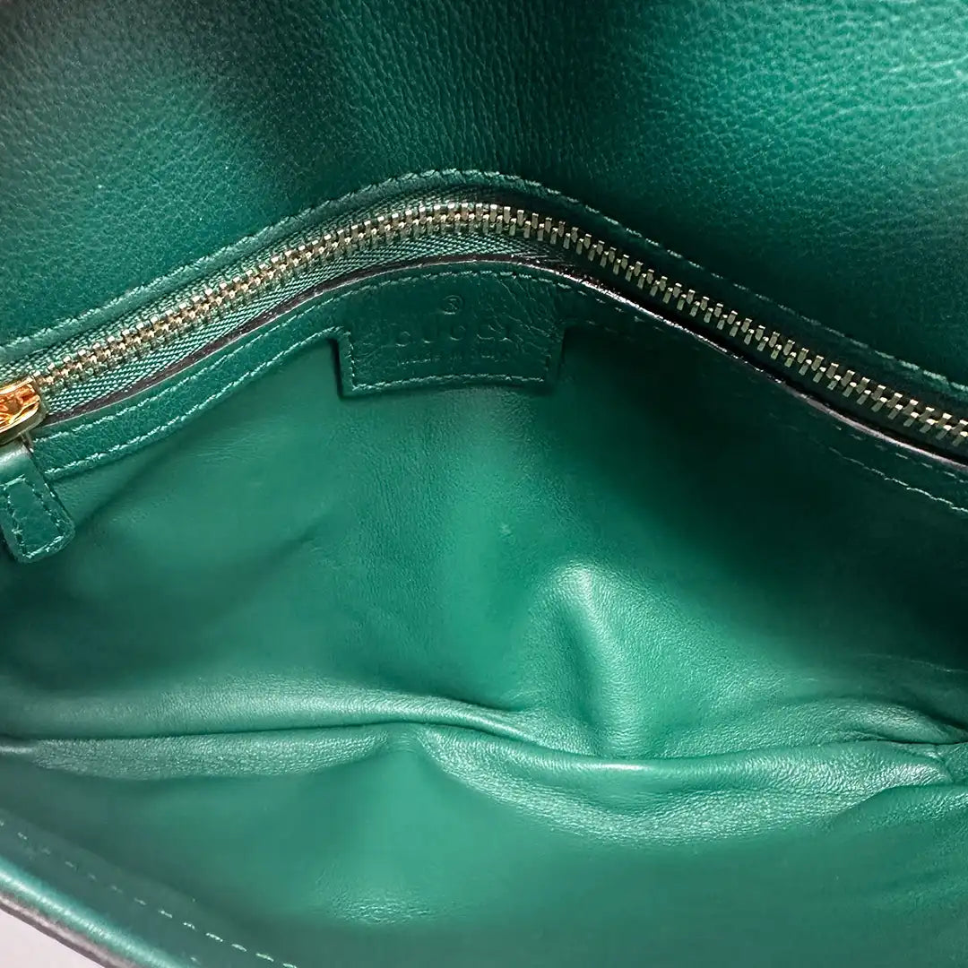 Gucci Blondie small grünes Leder Interlocking G Handtasche / sehr gut Gucci