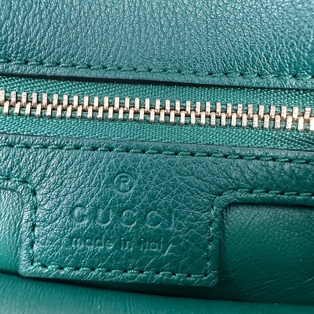 Gucci Blondie small grünes Leder Interlocking G Handtasche / sehr gut Gucci
