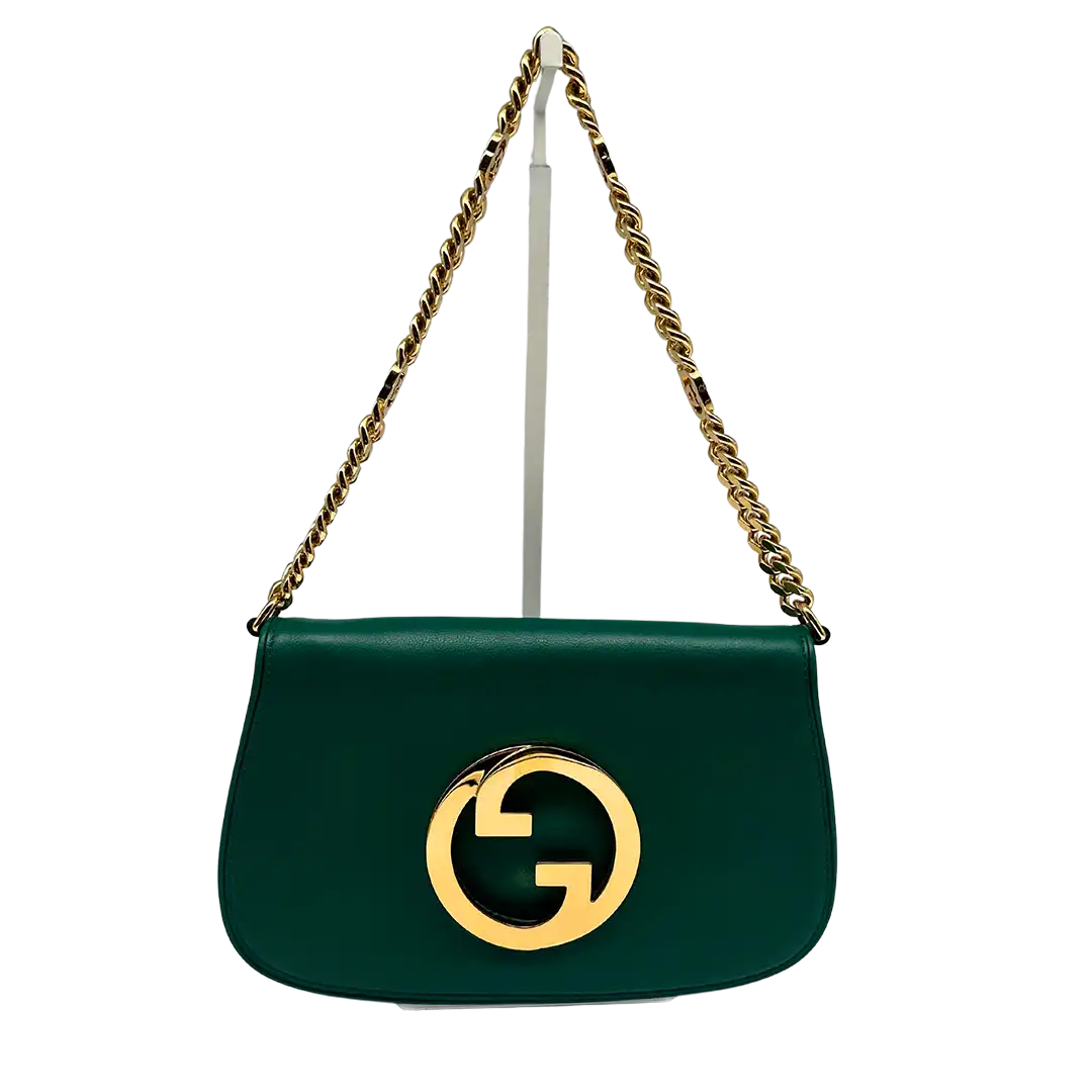 Gucci Blondie small grünes Leder Interlocking G Handtasche / sehr gut Gucci