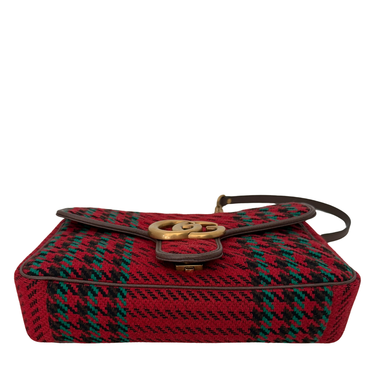 Gucci GG Marmont Woll-Tweed Karomuster rot/ grün / neuwertig Gucci