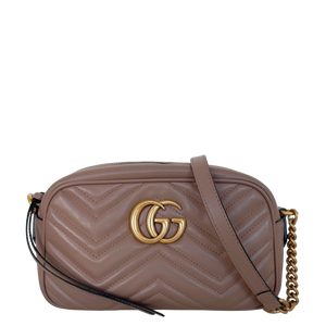 Gucci GG Marmont Camerabag klein Poederroze Leer