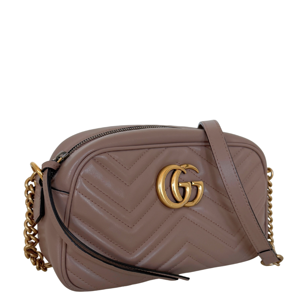 Gucci GG Marmont Camerabag klein Puderrosa Leder / sehr gut Gucci