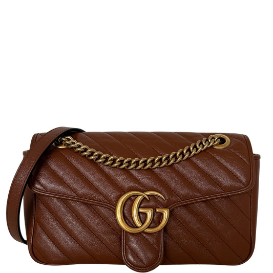 Gucci GG Marmont Medium Schultertasche braun / sehr gut Gucci