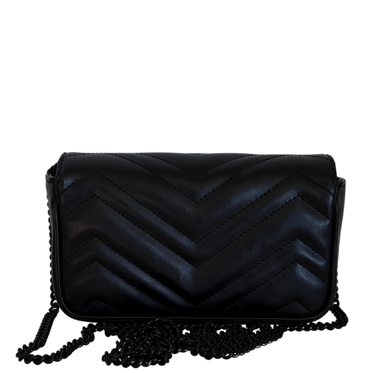 Gucci Super Mini Marmont GG Ledertasche schwarz Fullset / neuwertig Gucci