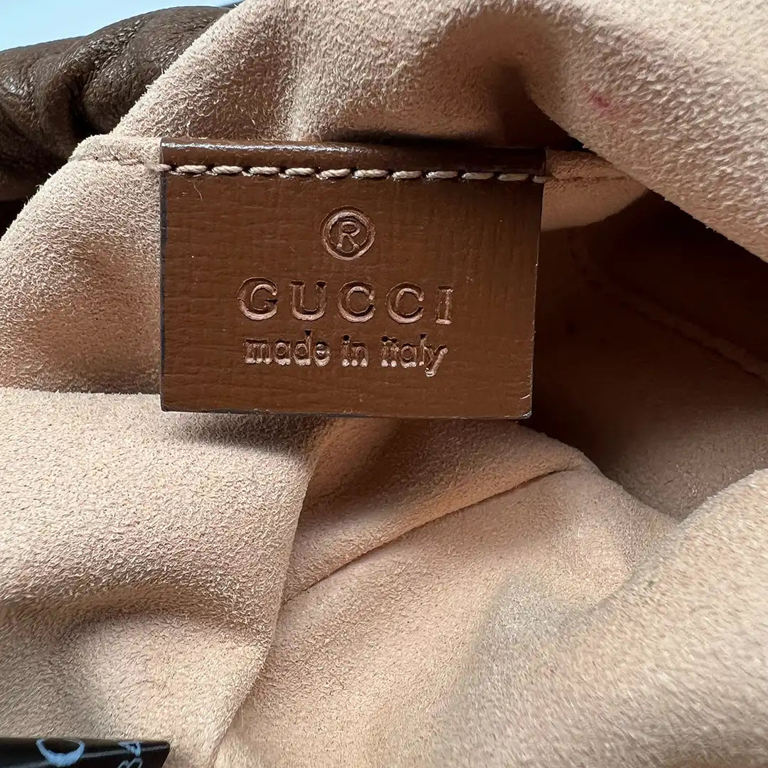 Gucci GG Supreme 1955 Horsebit Bucket Bag braun beige / sehr gut Gucci