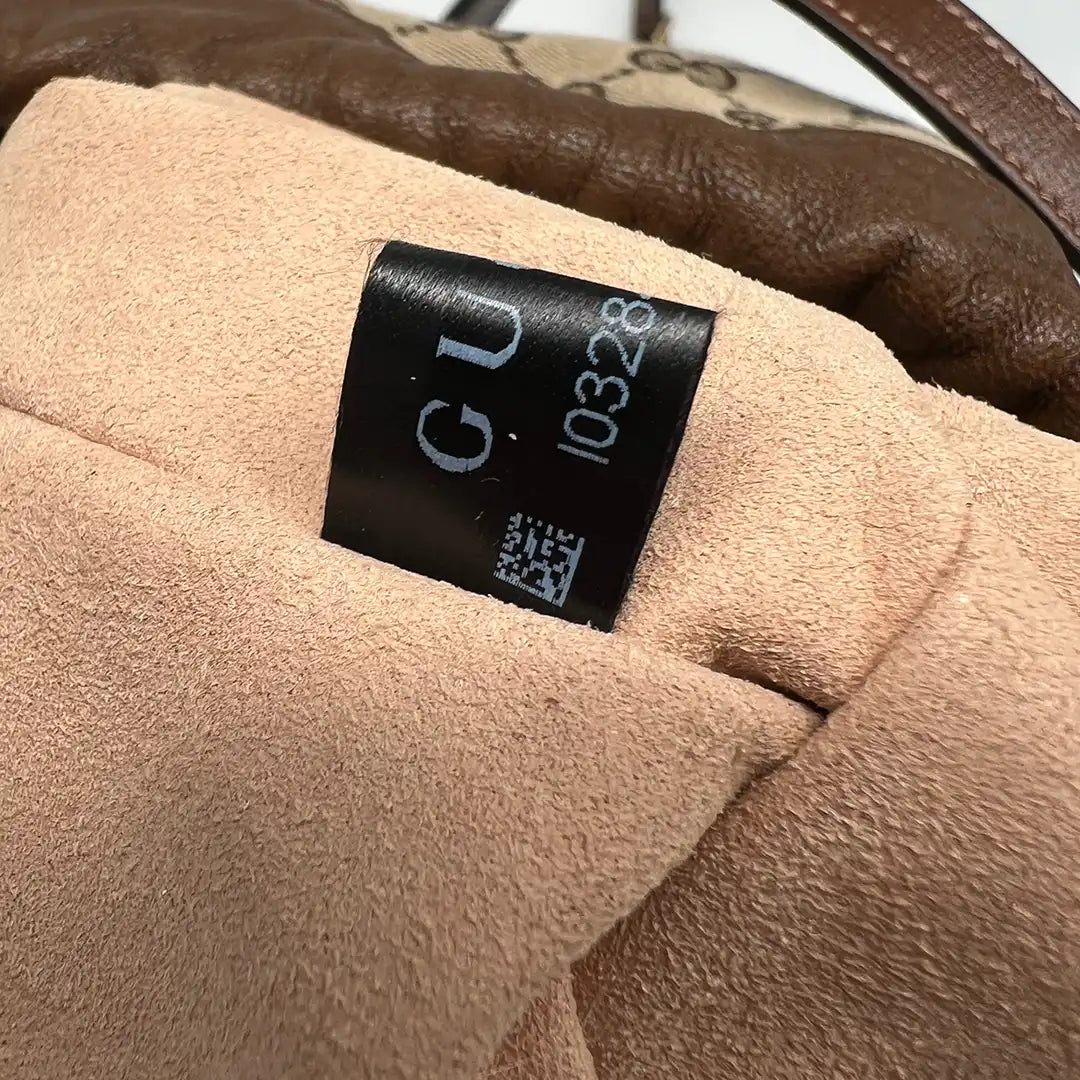 Gucci GG Supreme 1955 Horsebit Bucket Bag braun beige / sehr gut Gucci