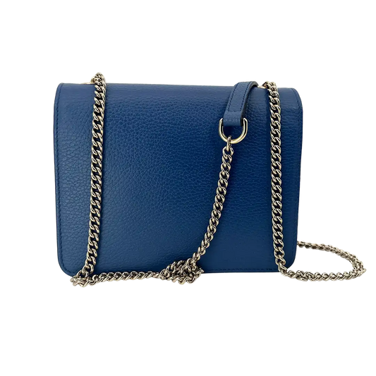 Gucci Interlocking G Small Schultertasche blau Leder / gut Gucci