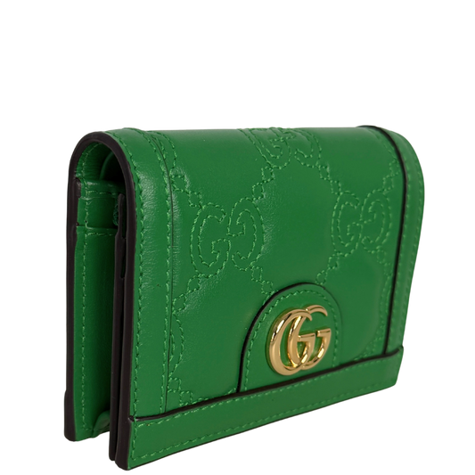 Gucci GG Matelasse Geldbörse grün Leder / neuwertig Gucci