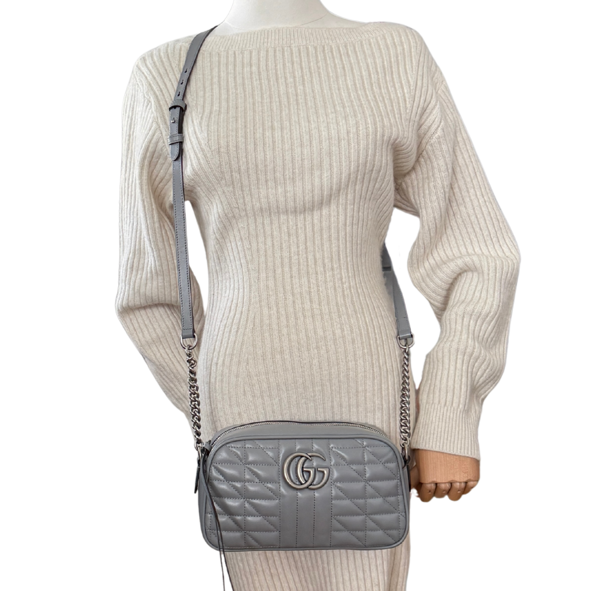 Gucci GG Marmont Umhängetasche Grau / sehr gut Gucci