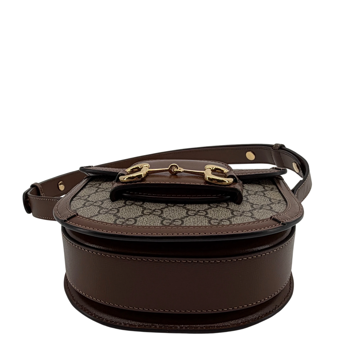 Gucci Horsebit 1955 Mini Rounded GG Supreme Canvas Beige Braun Gold – Ansicht 4