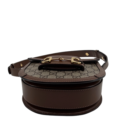 Gucci Horsebit 1955 Mini Rounded GG Supreme Canvas Beige Braun Gold – Ansicht 4