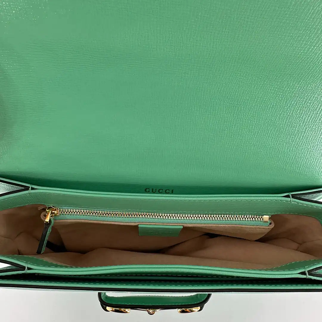 Gucci 1955 Schultertasche Horsebit grün / sehr gut Gucci