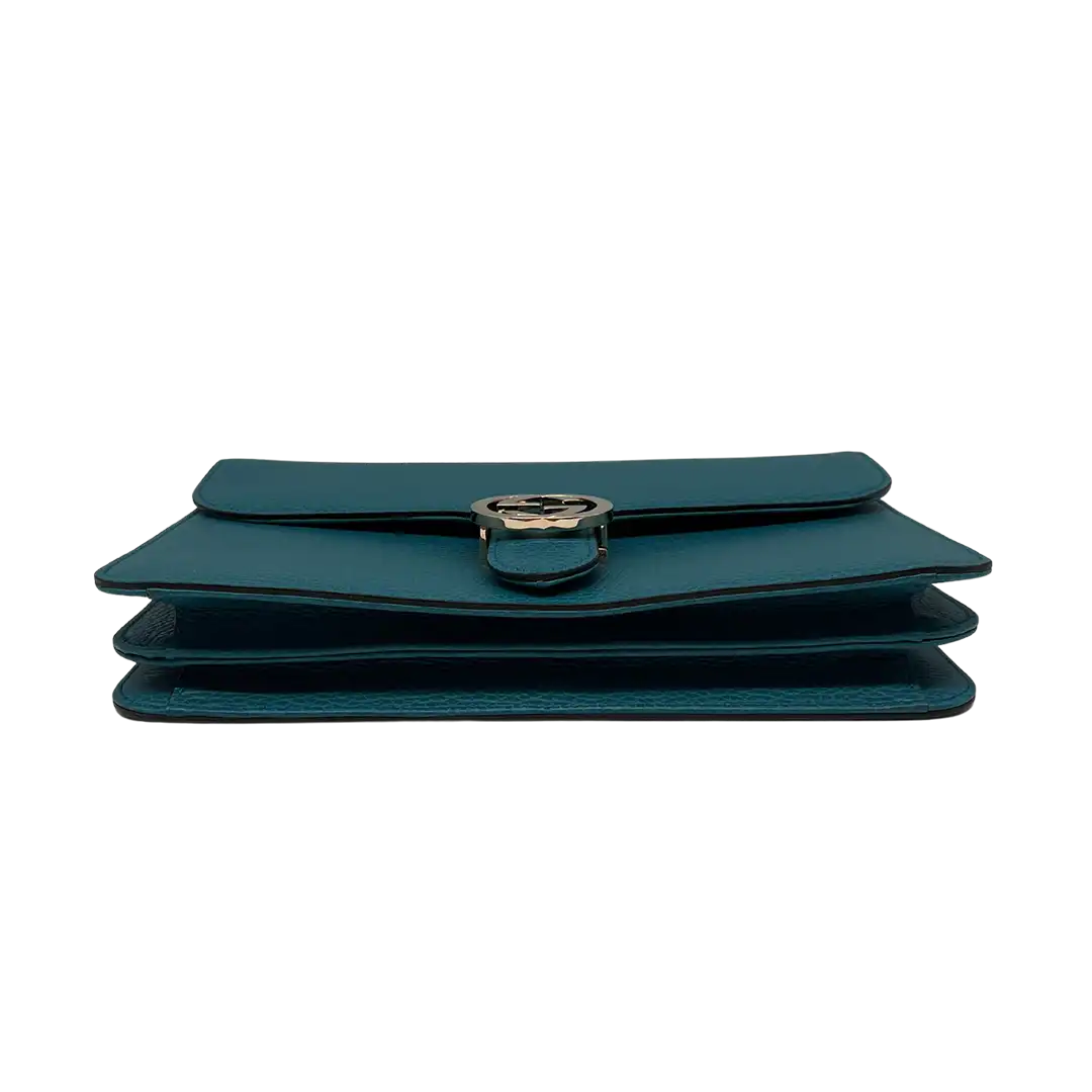 Gucci Interlocking GG Medium Crossbody Tasche blau / türkis / sehr gut Gucci