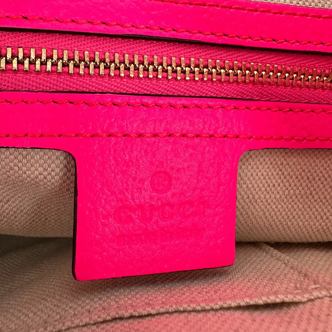 Gucci Jackie Flora Medium Hobo Bag Neon Pink / sehr gut Gucci